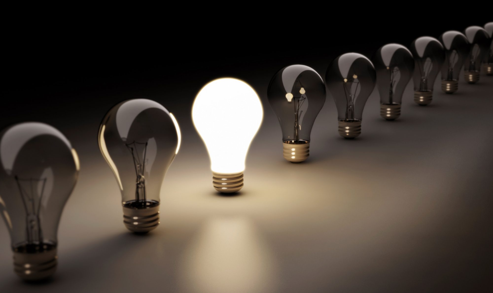 unique light bulb symbolizing sales culture
